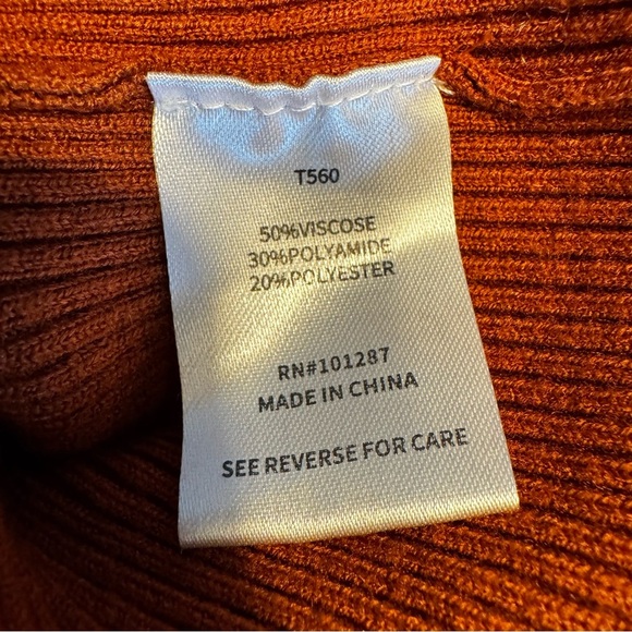 Alexia Admor Samantha Ribbed Double Zip Mock Neck Brown Classic Sweater Sz M - Picture 7 of 12